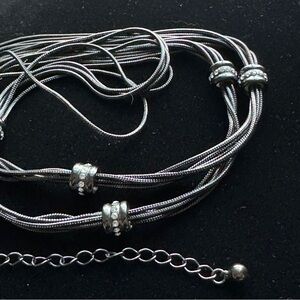 Chico’s long statement gun metal necklace